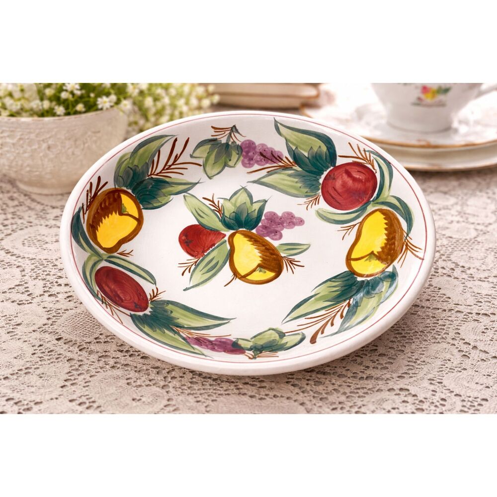 Vintage Hand-Painted Ironstone China Plate / Shallow Bowl